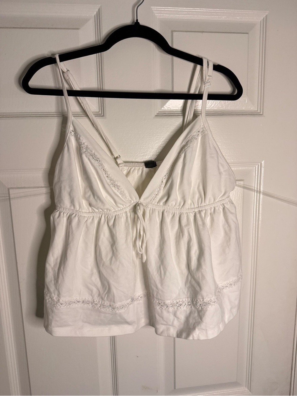 wild fable White Lace-Trim Cami Tank Top